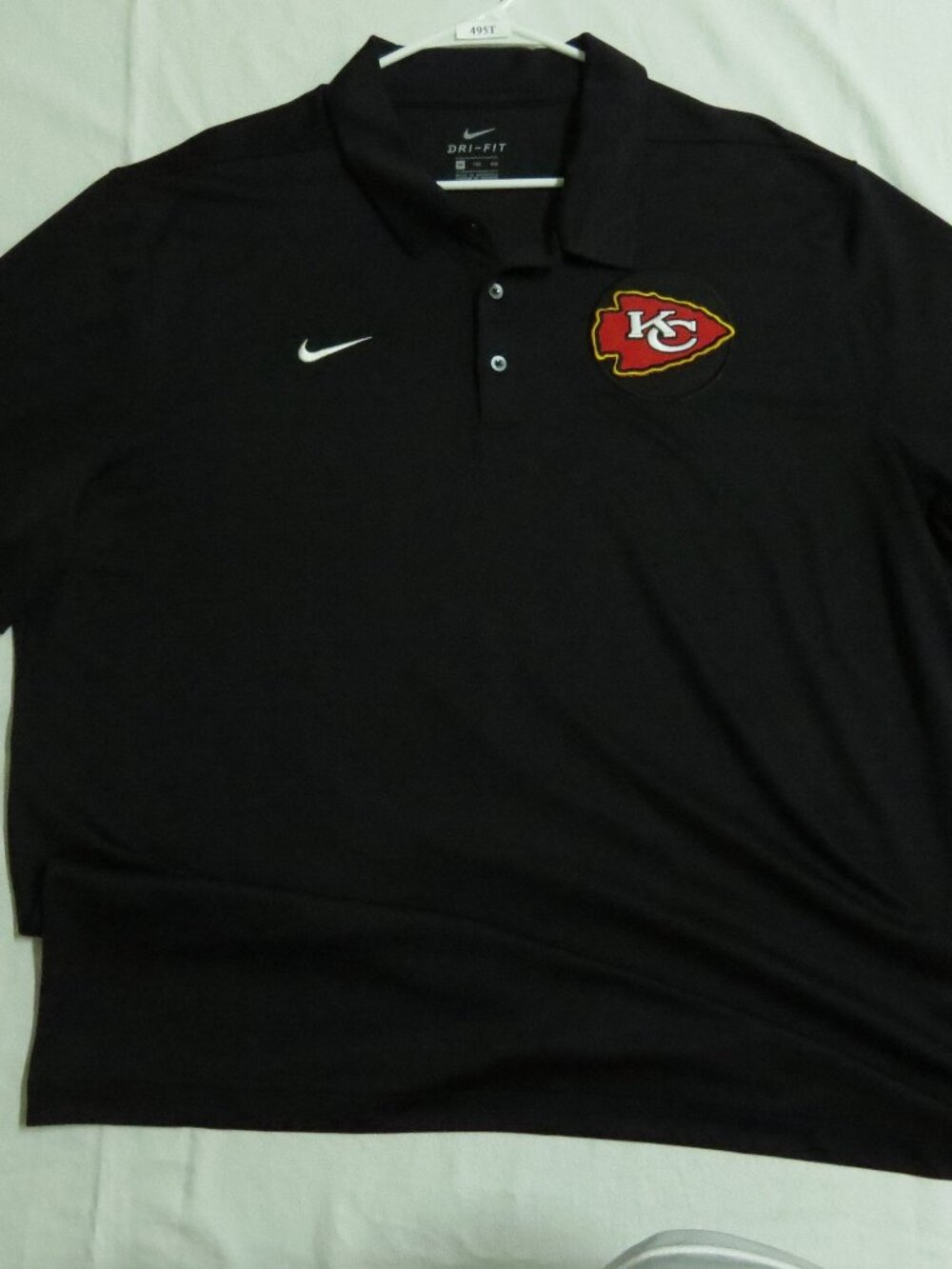 2XL CHIEFS Black Nike Dri-Fit Men's #33L Polo Shirt